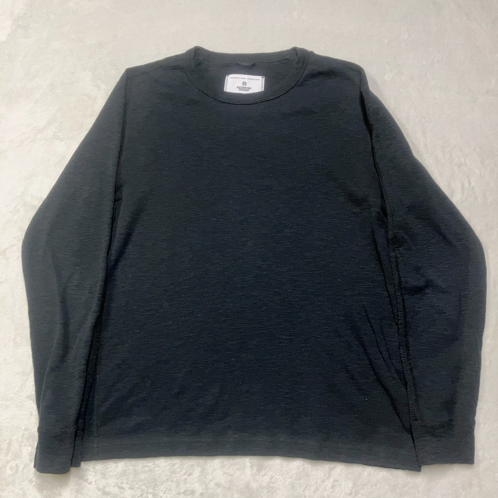 Reigning Champ Mens Small Long Sleeve T-Shirt Heather Pima Cotton Crew Gray